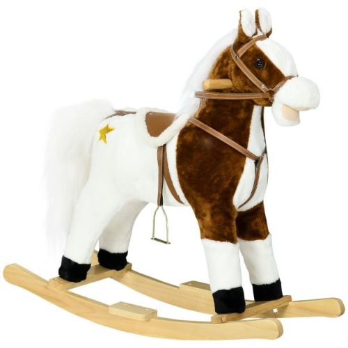 DSVIMOY Baby Walkers, Ride on Horse with Saddle and Wooden Base, Baby Walkers for Boys and Girls, Black, 30.8"*11"*26.8"