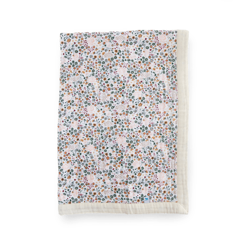Cotton Muslin Baby Quilt - Pressed Petals