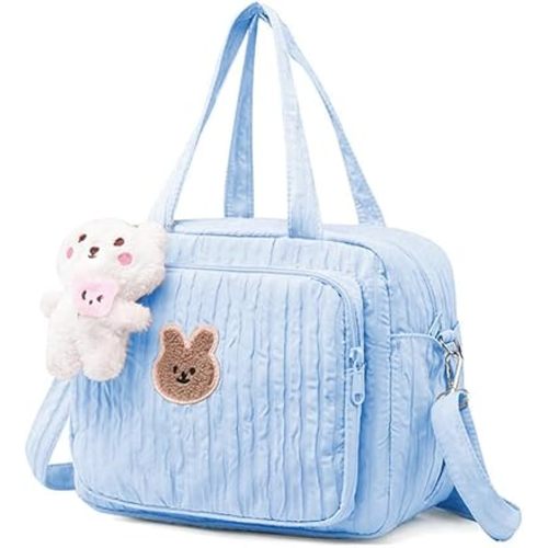 Lushandy Baby Diaper Bag Tote, Mom Bag Crossbody Diaper Bags Baby Travel Bags for Girl Pañaleras Para Bebe (Blue, Small)