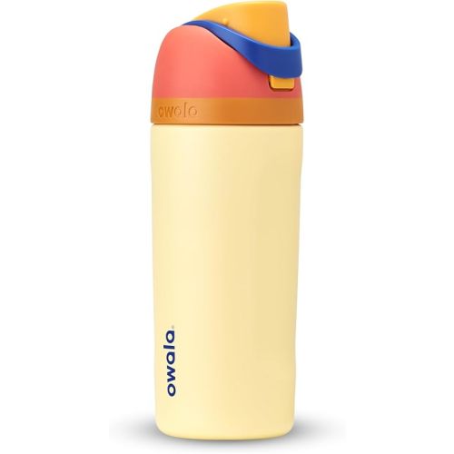 Owala Kids FreeSip Insulated Stainless Steel Water Bottle with Straw for Sports, Travel, and School, BPA-Free Sports Water Bottle, 16 oz, Misty Horizon