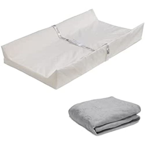 Delta Children Contoured Changing Pad with Plush Cover, Grey