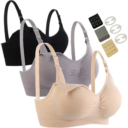 Day Time 3 Pack Nursing Bra for Woman, Seamless Breastfeeding Bras