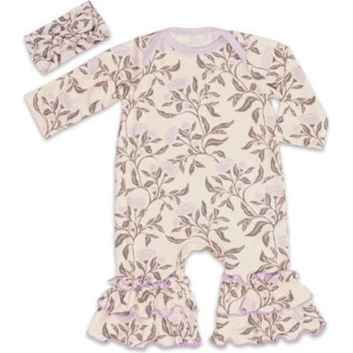 Ruffle Romper & Head Wrap Set, 0-3M