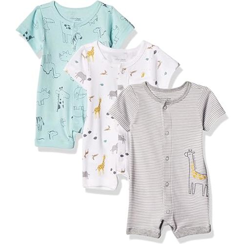 Amazon.com: Simple Joys by Carter's Unisex Babies' Snap-Up Rompers, Pack of 3: Clothing, Shoes & Jewelry