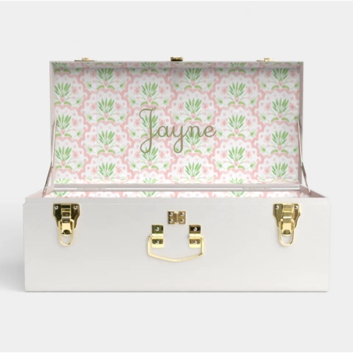 Petite Classic Trunk - White - Palm Beach Paradise / Embroidery