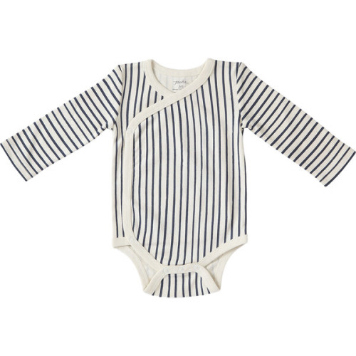 Organic Stripes Away Kimono One-Piece, Ink