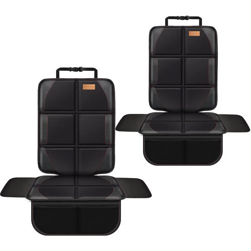 Car Seat Protector, 2 Pack, Thickest Padded 600D Fabric Padding, Waterproof, Durable, Anti Slip Backing, Child Seat Protection, Suitable for Babies, Toddlers, Children(Black 2)