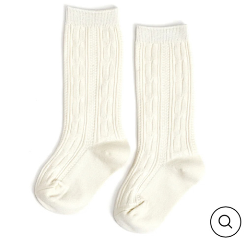 Ivory Cable Knit Knee High Socks