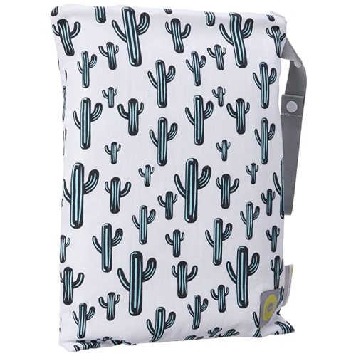 Itzy Ritzy Sealed Wet Bag with Adjustable Handle – Washable and Reusable Wet Bag with Water Resistant Lining Ideal for Swimwear, Diapers, Gym Clothes & Toiletries; Measures 11” x 14”, Cactus Crew
