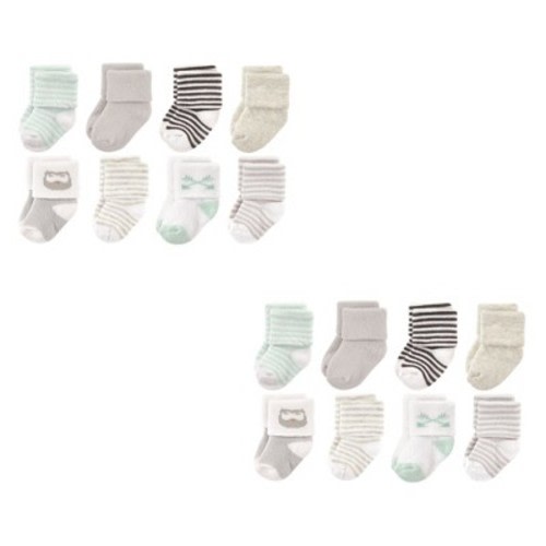 Luvable Friends Unisex Baby Newborn and Baby Terry Socks, Owl 16-Piece, Size: 0-6 months