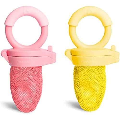 Munchkin Fresh Food Feeder, 2 Pack, Coral/Yellow,2 Count (Pack of 1)