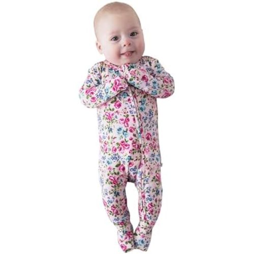 Posh Peanut Convertible Baby Sleepers - Girls Footless Baby Pajamas with 2 Way Zipper for Easy Diaper Changes