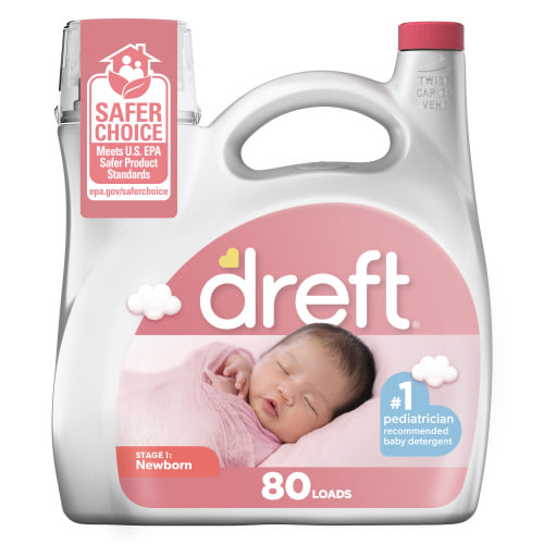 Dreft Liquid Laundry Detergent, Stage 1: Newborn Baby , 80 Loads, 105 fl oz