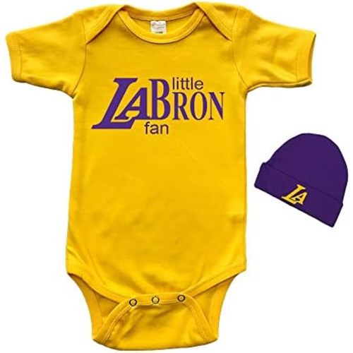 Short Sleeve Bodysuit & Cap Set - Little LABron Fan