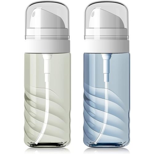 2 Pack 60ML Small Spray Bottle, Portable Refillable Travel Spray Bottle for Hair, Cleaning, Beauty, Fine Mist, Leak Proof, Lt. Blue and Lt. Green