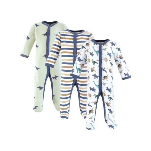 Hudson Baby Long Sleeve Sleep and Play, 3-Pack, Newborn-9 Months