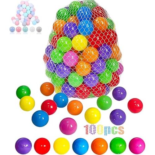 LANGXUN 50 100 200 Soft Plastic Ball Pit Balls for Kids, Gift for Baby Toddler Birthday Christmas, Ball Pit Play Tent, Baby Kiddie Pool Water Toys, Party Decoration