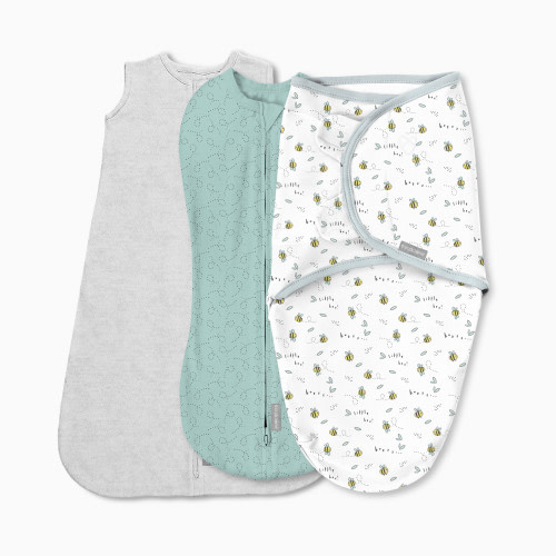 Ingenuity SwaddleMe Comfort Pack - Little Bees, 0-3 M