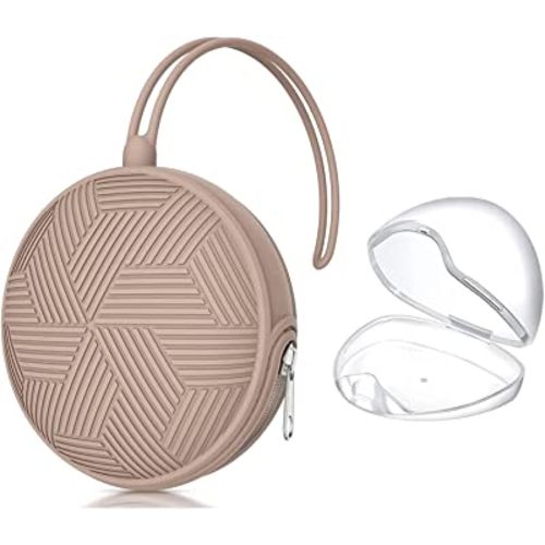 Smlpuame Pacifier Holder Case,Mothers Day Gifts for Mom BPA Free Portable Silicone Baby Pacifier Cover Pouch for Diaper Bag Stroller,Travel Outdoor Activities,Easy to Clean(Blush)