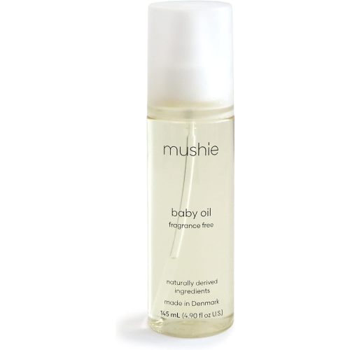 mushie Organic Baby Oil | Hypoallergenic, Lightweight to Prevent Moisture Loss | Certified COSMOS ORGANIC | Made in Denmark, 4.9 fl oz (145 mL)