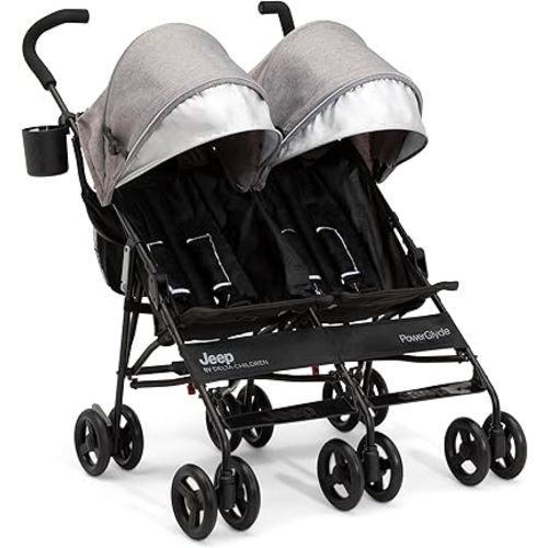 Jeep PowerGlyde Side-by-Side Double Stroller by Delta Children, Grey