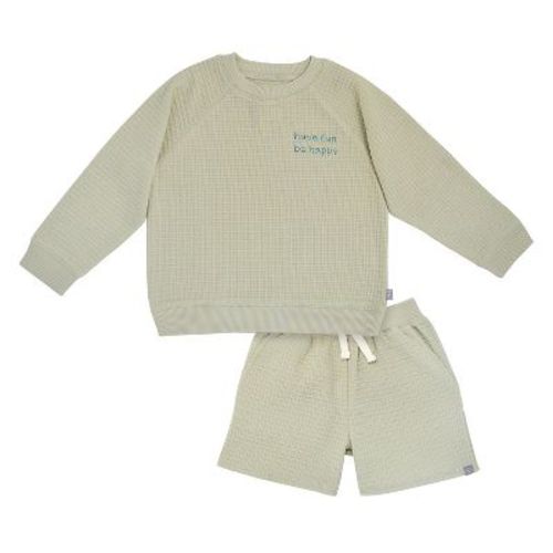 Modern Moments™ By Gerber Toddler Boys' 2-piece Long Sleeve Top And Shorts Set, Light Green, 18 Months