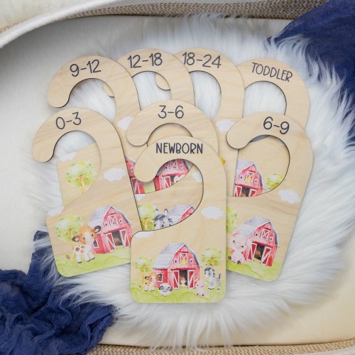 Farm Clothing Dividers, Farm Animals Baby Clothing Divider, Wood Wardrobe Divider, Nursery Closet Divider, Farm Nursery Theme C1
