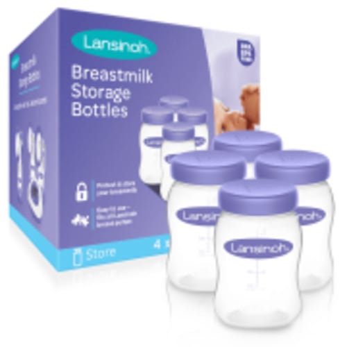 Lansinoh Breastmilk Storage Bottles, 5 Ounces, 4 Count