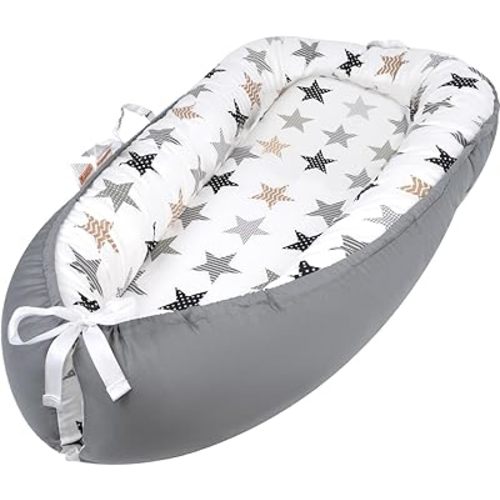 Baby Lounger for Newborn, Baby Lounger for 0-24 Months Babies, 100% Cotton Soft Breathable Baby Lounger Cover, Portable Baby Infant Lounger Babies Essentials Gifts