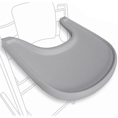High Chair Tray Compatible with Stokke Tripp Trapp High Chair, Ergonomic Curved Design, Gray - BPA-Free, Easy to Assemble