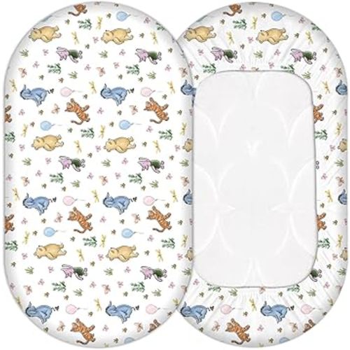 1 Pcs The Winnie Baby Bassinet Sheet, Pooh Toddler Mattress Sheets, Crib Sheets for Baby Boys or Girls, Soft and Comfortable Baby Bed Sheet, Ideal Gift for New Parents, 32x16 Inch
