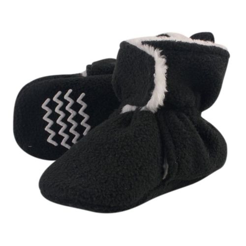 Hudson Baby Baby And Toddler Cozy Fleece Booties, Black, 6-12 Months