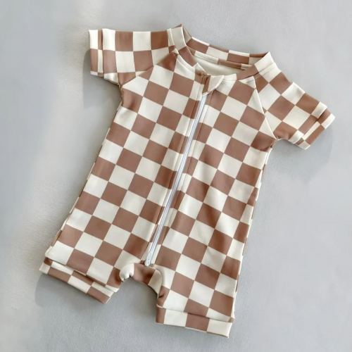 Newborn Checkered Stripe Romper