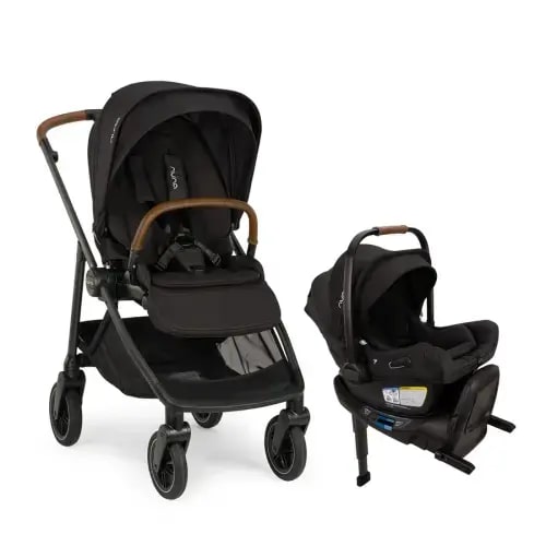 Nuna SWIV Stroller + PIPA Aire RX Infant Car Seat - Caviar / Caviar
