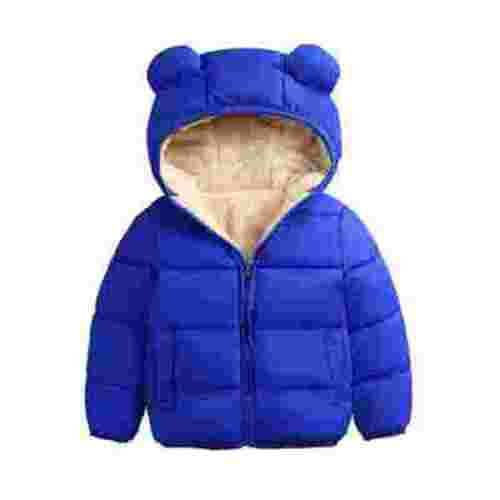 Qtinghua Toddler Baby Boy Girl Hooded Coat Cute Ear Long Sleeve Zipper Jacket Winter Warm Outerwear Tops Royal Blue 18-24 Months