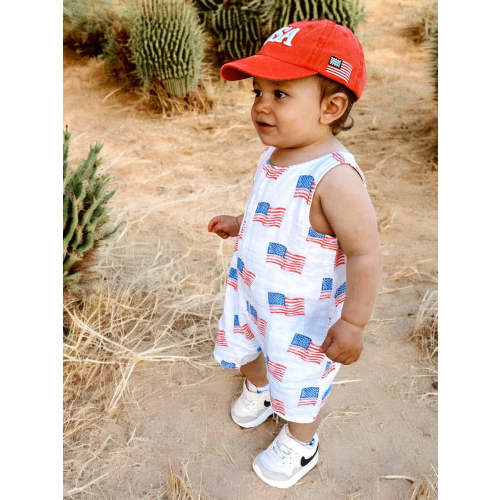 Muslin Shortie Romper, American Flag