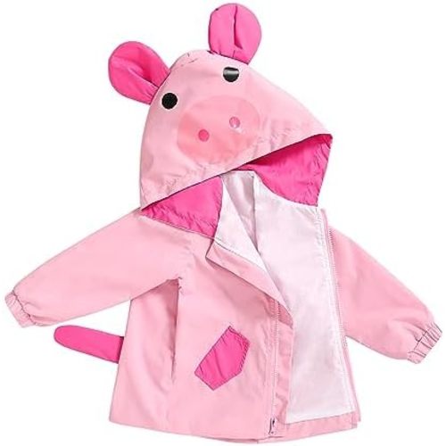 YOUNGER TREE Toddler Baby Boy Girl Duck Raincoat Cute Cartoon Hoodie Zipper Coat Outfit