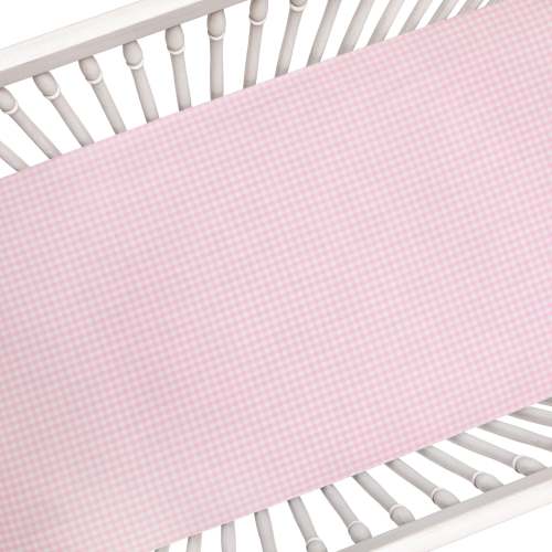 Pink Gingham Crib Sheet