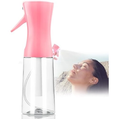 Spray Bottle,Fine Mist Spray Bottle for Hair,Ultra-Fine Continuous Spray Bottle for Skincare,Plant Care,Pet Grooming,Cleaning, Refillable Spray Container,Christmas Gift (1Pcs Light Pink 6.8oz)