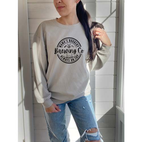Mama Boobery Brewing Co. Waffle Knit Crewneck