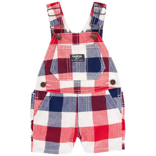 Baby Plaid Shortalls - Style,Red