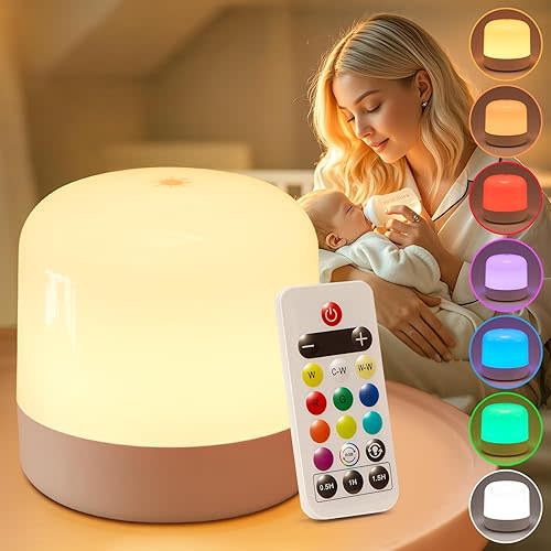 Baby Night Lights for Nursery,8 Brightness+10 Colors Baby Night Light,2400mAh+Remote Portable Night Light for Baby Nursery,Toddler Night Light,Egg Light for Nursery Lamp,Touch Night Light Nursery Lamp
