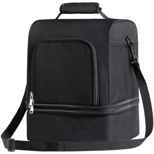 NCVI Breast Pump Backpack Compatible with Spectra S1, S2, Medela, Double Layer Separable Travel Breast Milk Cooler, Multifunctional Pump Bag for Working Nursing Moms, Black
