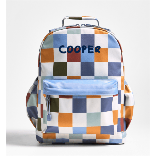 Personalized Dreamer Retro Hopscotch Medium Kids Backpack with Side Pockets