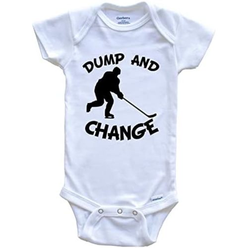 Dump and Change Funny Hockey One Piece Baby Bodysuit