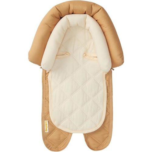 Travel Bug Baby & Toddler 2-in-1 Head Support Duo Head Support for Car Seats, Strollers & Bouncers - Caramel