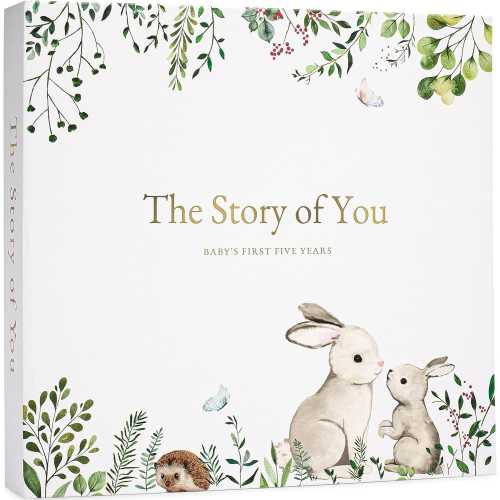 Woodland Baby Memory Book First 5 Years, Gender Neutral Baby Book, Baby Milestone Journal, Forest Theme Keepsake, Baby Shower Gift
