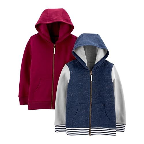 Simple Joys by Carter's Toddlers and Baby Boys' Fleece Full-Zip Hoodies, Pack of 2
