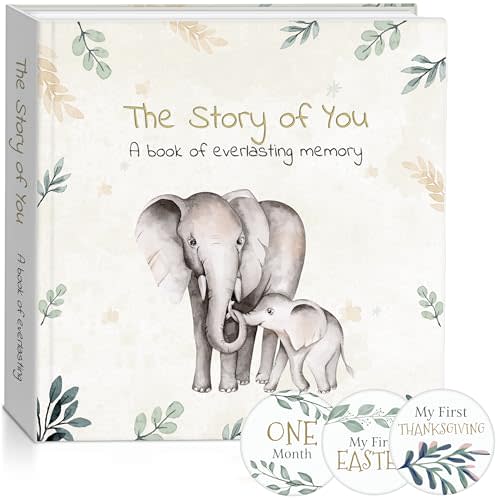 Baby Milestone Stickers, Baby Milestone, New Born Memory Book, Neutral Baby Animal Design, Baby Album And Memory Book.