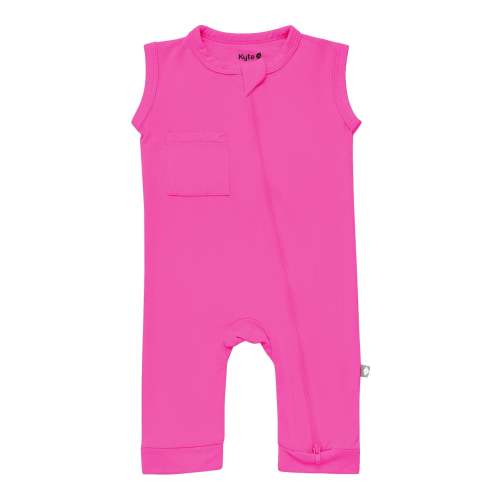 KYTE Baby ™ | Zippered Sleeveless Romper in Raspberry